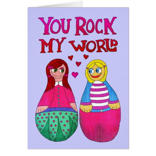 You rock my world cards (Front)
