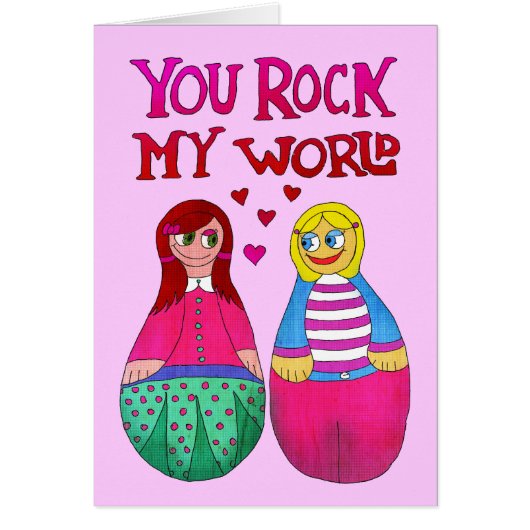 You rock my world cards (Front)