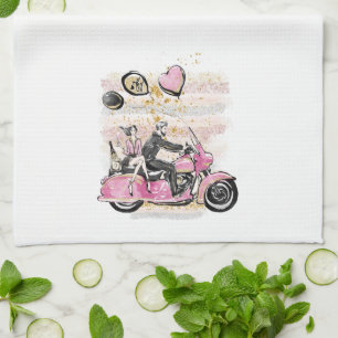 You Rock My World Couple Motorcycle Sublimation Kitchen Towel