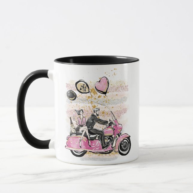 You Rock My World | Couple Motorcycle Sublimation Mug (Left)