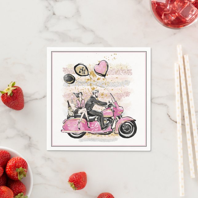 You Rock My World | Couple Motorcycle Sublimation Napkins (Insitu)