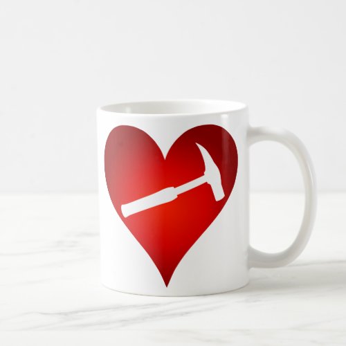 You Rock My World Rock Hammer Heart Left_Handed Coffee Mug