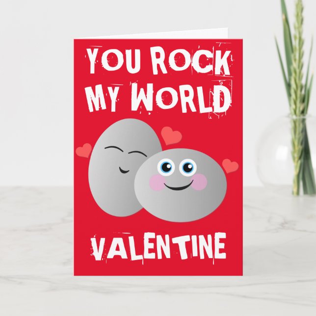 You Rock My World Valentine Holiday Card (Front)