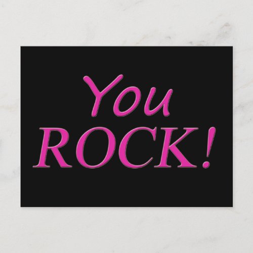 You Rock Pink and Black Postcard