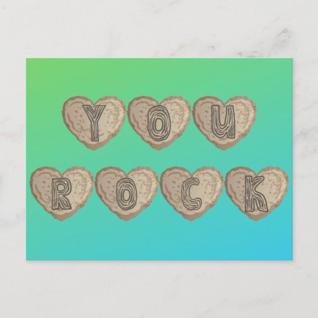 You Rock Platonic Valentine Postcard (Front)