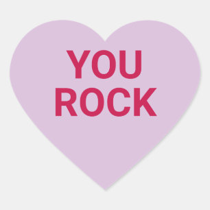 You rock purple cute Valentine's Day conversation Heart Sticker