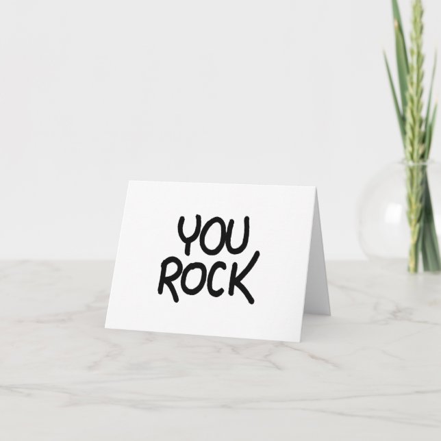 You Rock Recognition Positive Praise for Students  Thank You Card (Front)