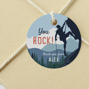 You Rock   Rock Climbing Birthday Party Favor Tags