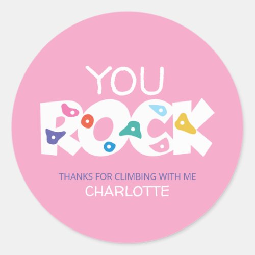 You Rock Rock Climbing Thank You Sticker