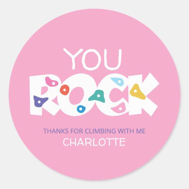 You Rock Rock Climbing Thank You Sticker (Front)