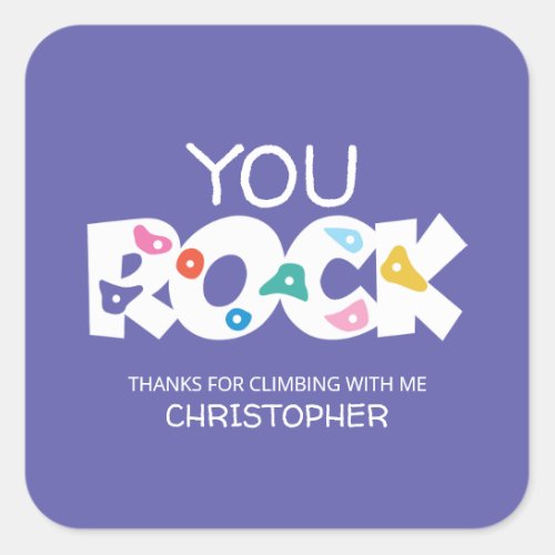 You Rock Rock Climbing Thank You Sticker