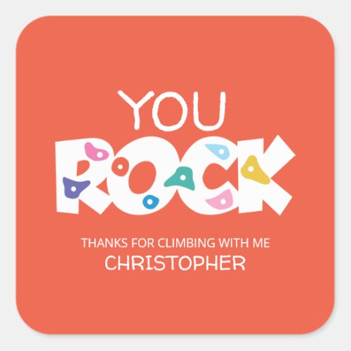 You Rock Rock Climbing Thank You Sticker