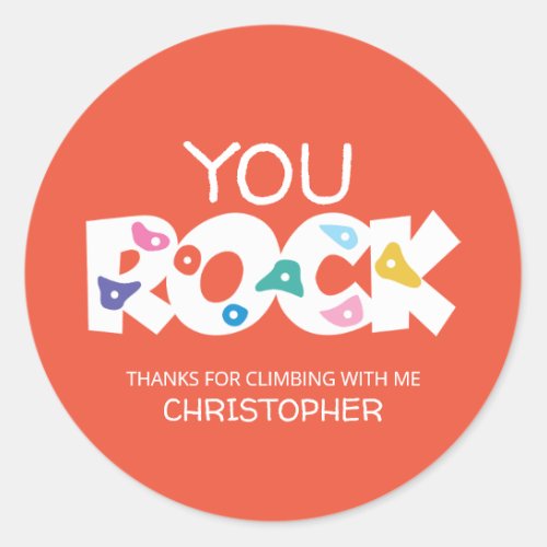 You Rock Rock Climbing Thank You Sticker