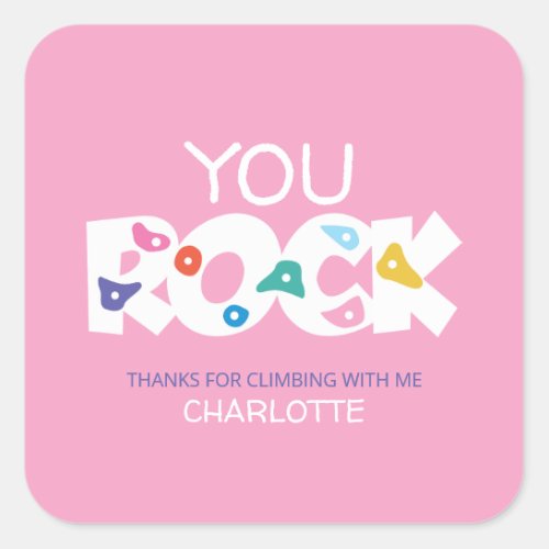 You Rock Rock Climbing Thank You Sticker