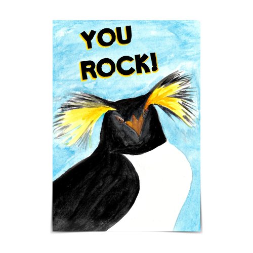 You Rock Rockhopper Penguin Encouragement Card