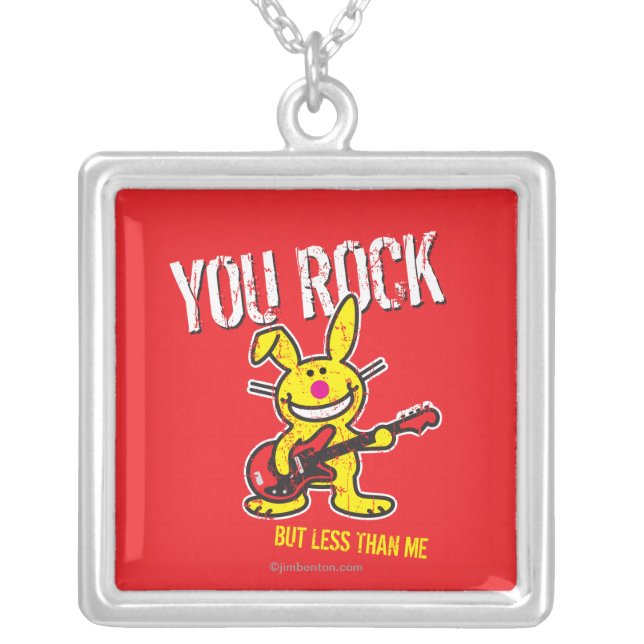 You Rock Silver Plated Necklace (Front)