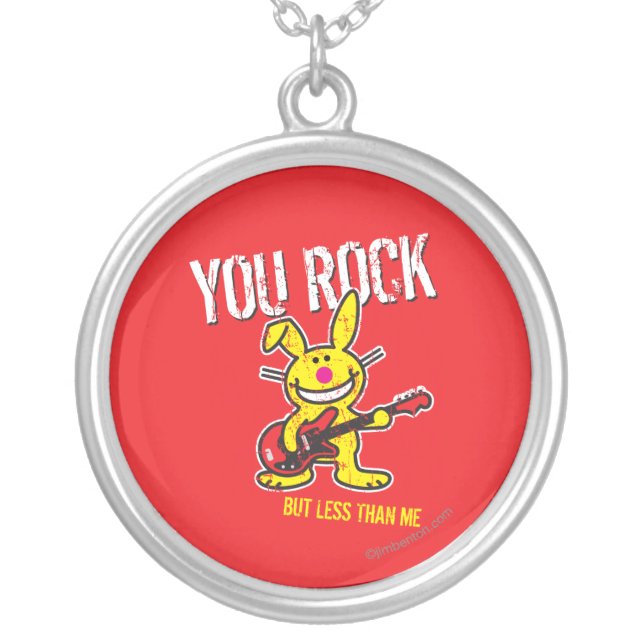 You Rock Silver Plated Necklace (Front)