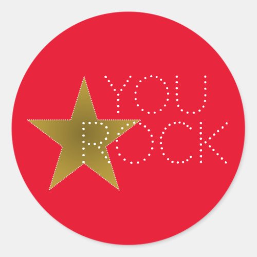 You Rock Star Movie Red Carpet Birthday Party Classic Round Sticker