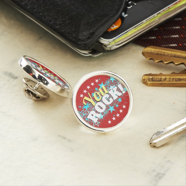 You Rock stars employee recognition lapel pin (In Situ)