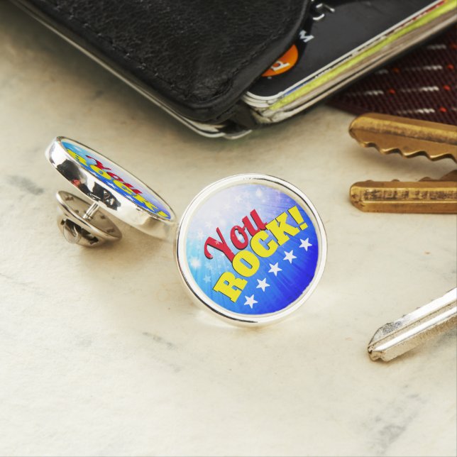 You Rock stars employee recognition lapel pin (In Situ)