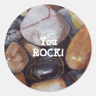 "YOU ROCK!" Stickers: Artwork: Realism: Stones Classic Round Sticker