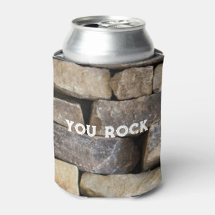 You Rock Stone Wall Stacked Rocks Custom Text Can Cooler