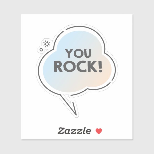 You rock text in  chat cloud emoji sticker (Sheet)