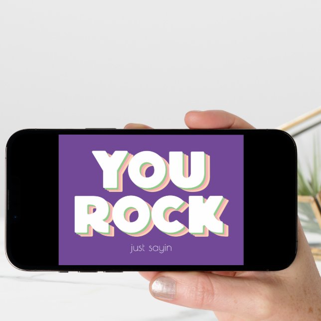 You Rock Thank You Folded Greeting Card (Front Digital)