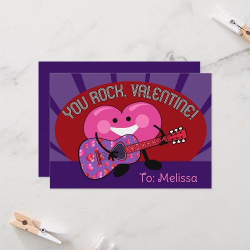 You Rock Valentine Personalized Heart Guitar Guy