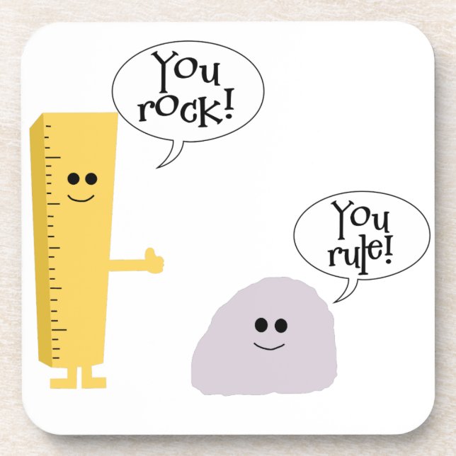 You rock You rule Beverage Coaster (Front)