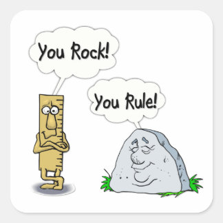 You Rock, You Rule Square Sticker