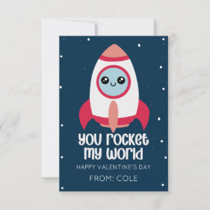 You Rocket My World Kids Valentine’s Day Card