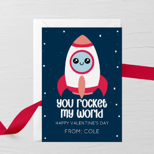 You Rocket My World Kids Valentine’s Day Card