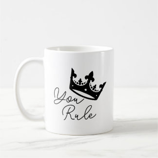 You Rule Crown Personalised valentines Gift Coffee Mug