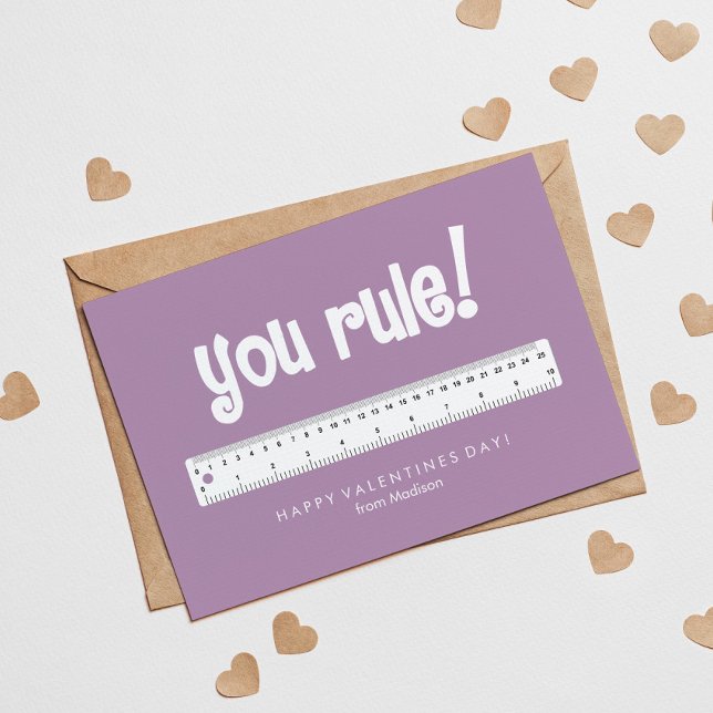 You Rule! Kids Classroom Valentines Note Card (Creator Uploaded)