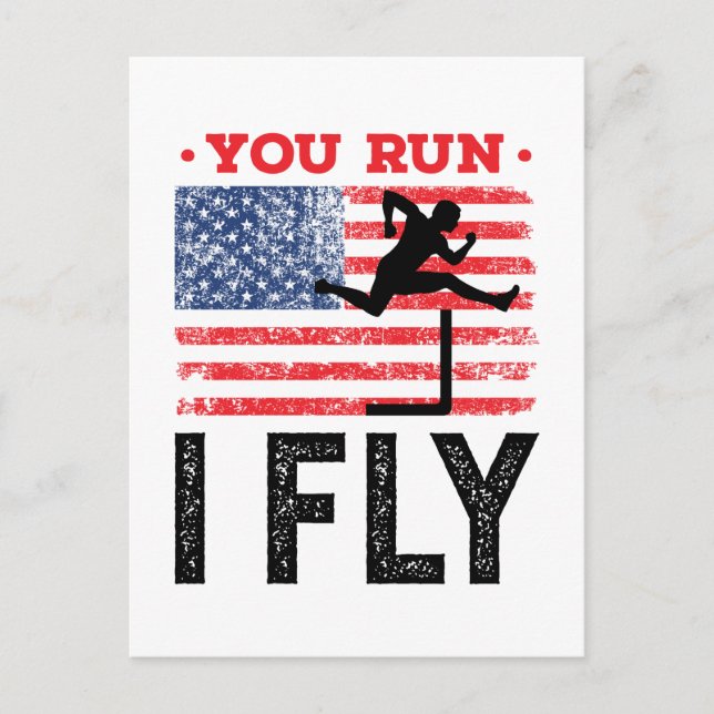 You Run I Fly Track and Field Hurdles Hurdler Postcard (Front)