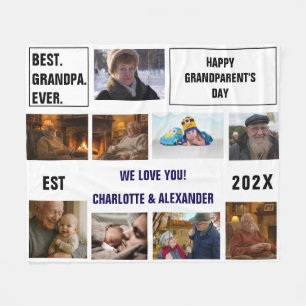 You said: Best Grandpa Ever Photo Collage Fleece Blanket