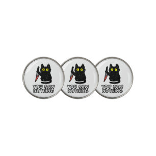 You Saw Nothing Black Cat Funny Halloween Golf Ball Marker