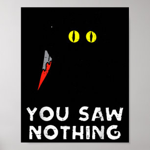 You Saw Nothing Black Cat Funny Halloween Poster