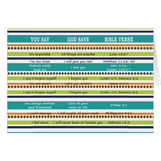 YOU SAY GOD SAYS -- Bible Verses (blank inside) Cards (Front Horizontal)