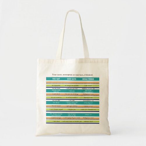 YOU SAY GOD SAYS _ Inspirational Bible Verses Tote Bag