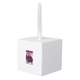 You Scream We Halloween Ghostface Bloody Knife Cube Ornament
