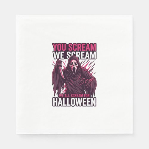 You Scream We Halloween Ghostface Bloody Knife Napkins