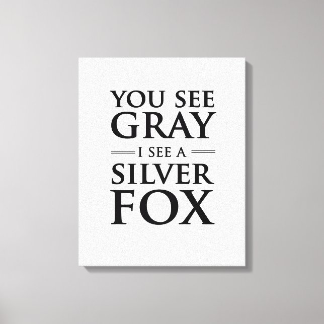 You See Gray, I See a Silver Fox Canvas Print (Front)