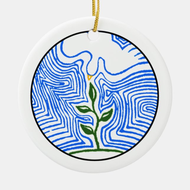 "You send your spirit and renew the earth" Ceramic Ornament (Front)