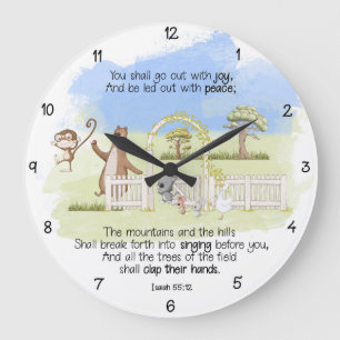 You Shall Go Out with Joy Isaiah 55:12 Large Clock