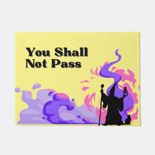 "You Shall Not Pass" hand drawn wizard on a Doormat