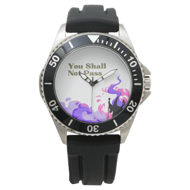 "You Shall Not Pass" hand drawn wizard on a Watch (Front)