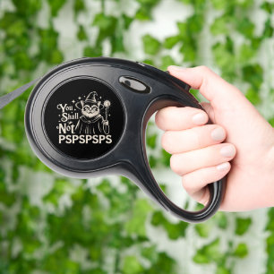 You Shall Not PSPSPSPS Funny Cat Wizard Dad  Retractable Pet Leash