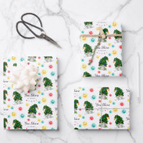 Watercolor Gingerbread Candy Cane Christmas Wrapping Paper